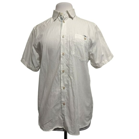Ted Baker White Button Front 100% Cotton Nautical Theme Short Sleeve Shirt Sz 4 - Picture 1 of 11